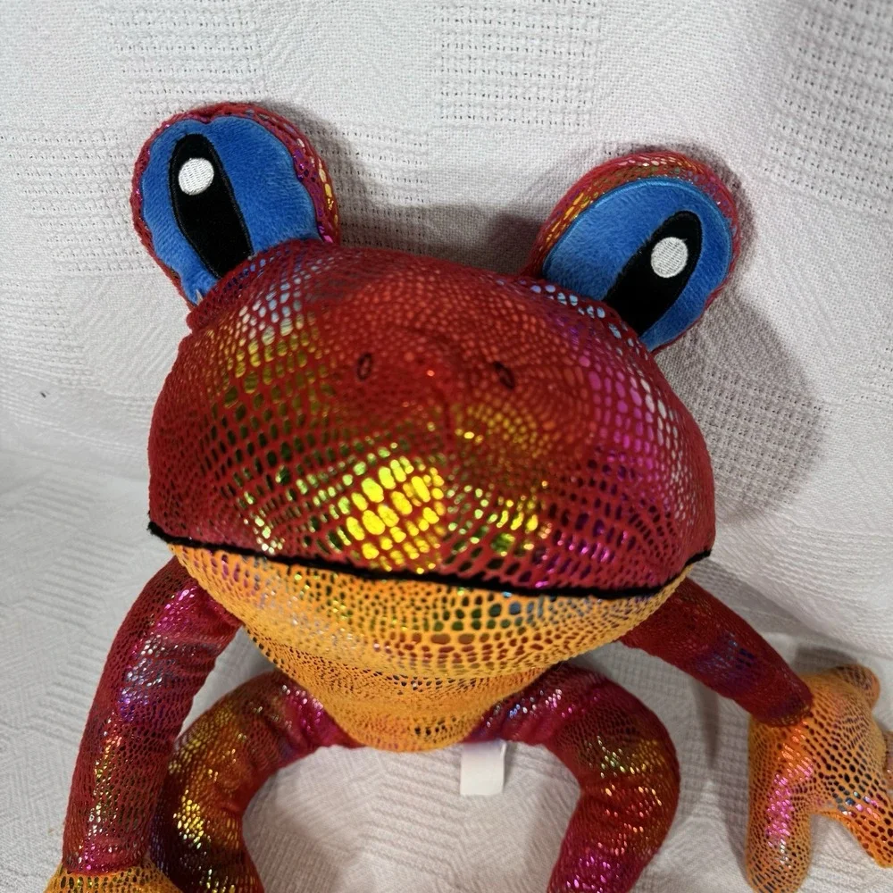 Kelly Toy‎ Frog Plush Stuffed Animal Toy Red Yellow with Metallic Spots